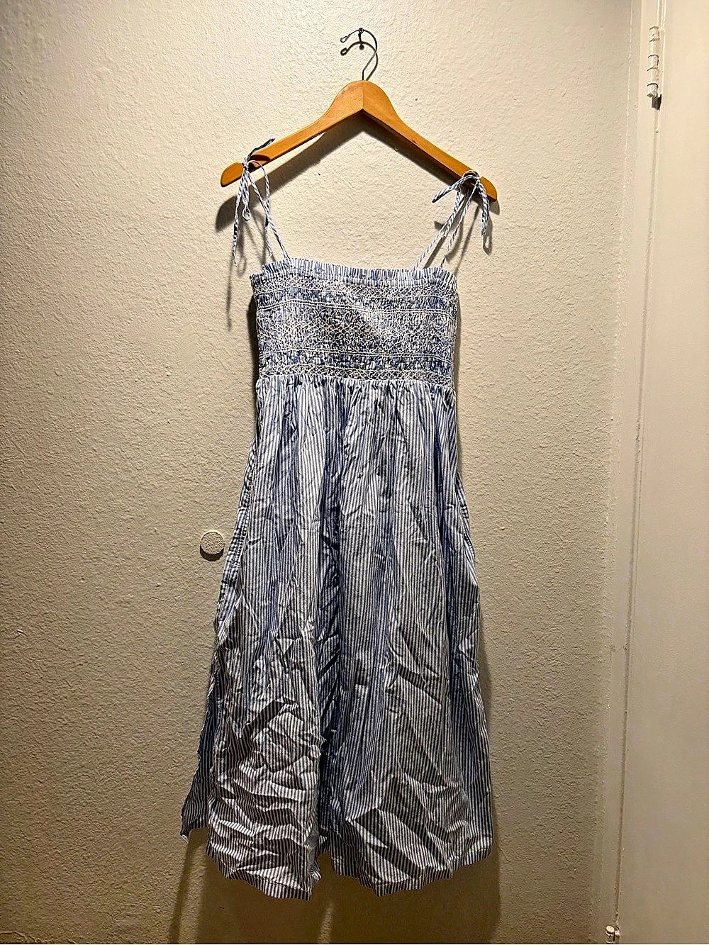 J.Crew Paloma Dress Striped Maxi Blue & White Small Like New